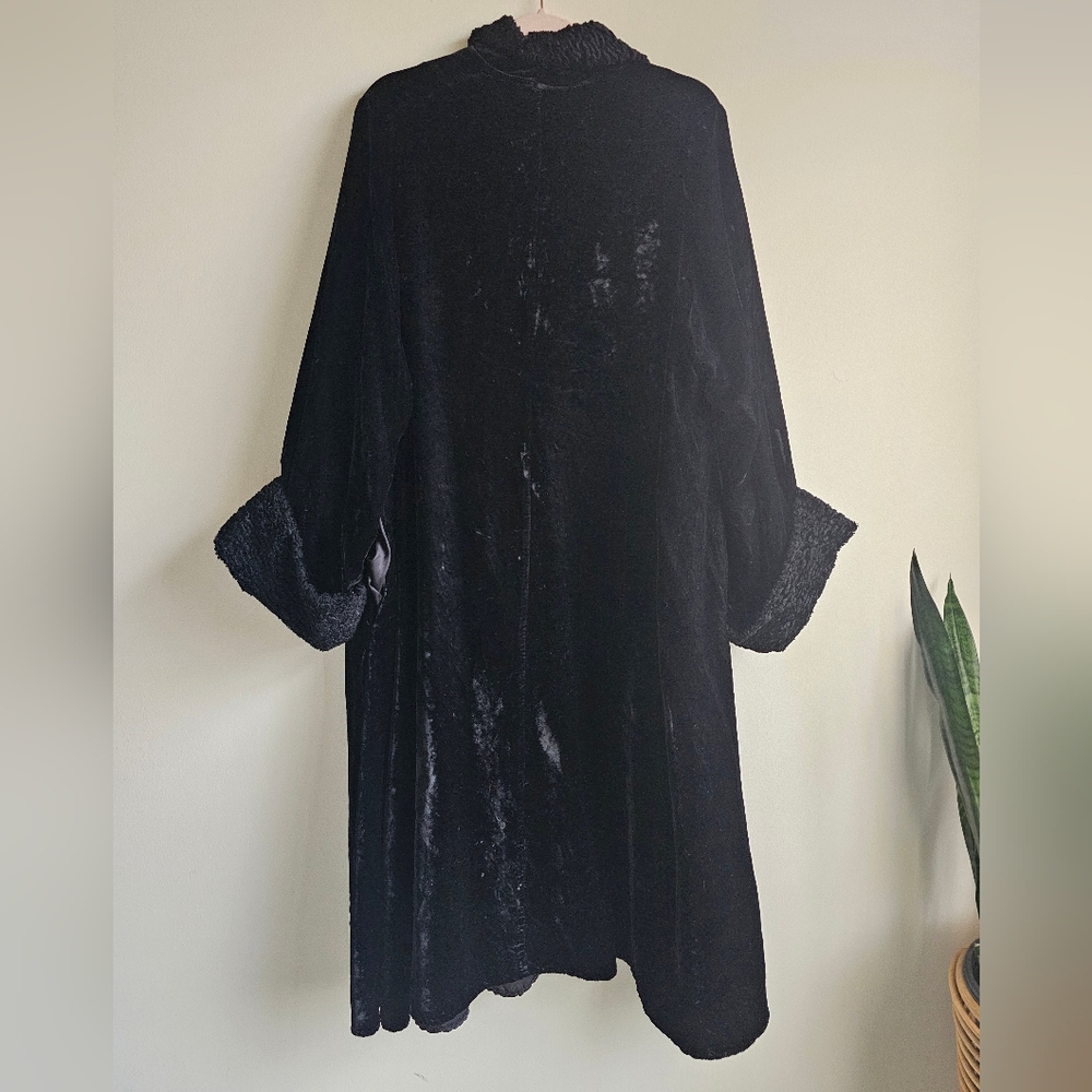 Vintage Y2K Fleece Dreams Martha's Vineyard Rayon Velvet Faux Fur Duster XL - Picture 13 of 15